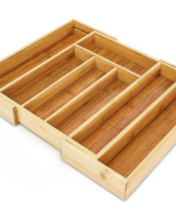 Bestikbakke bestikindsats bambus udvidelig 5-7 rum robust organizer