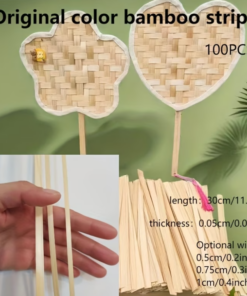 100 kpl bambusuikaleita tee-se-itse-projekteihin - Pituus 30 cm, Paksuus 0,5 mm, Leveydet 0,5 cm/0,75 cm/1 cm